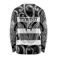 Hawke's Bay Custom Rugby New Zealand Long Sleeve Shirt Aotearoa Maori Pukana Tiki Mascot