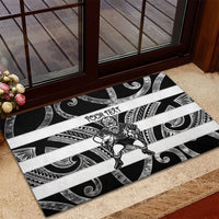 Hawke's Bay Custom Rugby New Zealand Rubber Doormat Aotearoa Maori Pukana Tiki Mascot