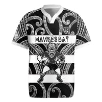 Hawke's Bay Custom Rugby New Zealand Rugby Jersey Aotearoa Maori Pukana Tiki Mascot