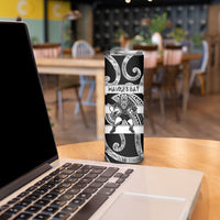 Hawke's Bay Custom Rugby New Zealand Skinny Tumbler Aotearoa Maori Pukana Tiki Mascot