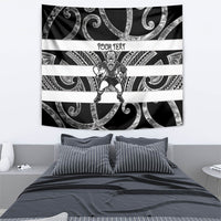 Hawke's Bay Custom Rugby New Zealand Tapestry Aotearoa Maori Pukana Tiki Mascot