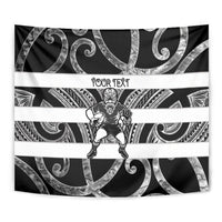 Hawke's Bay Custom Rugby New Zealand Tapestry Aotearoa Maori Pukana Tiki Mascot