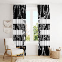 Hawke's Bay Custom Rugby New Zealand Window Curtain Aotearoa Maori Pukana Tiki Mascot