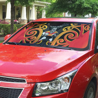 Waikato Custom Rugby New Zealand Auto Sun Shade Aotearoa Maori Pukana Tiki Mascot