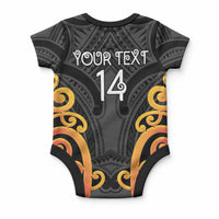 Waikato Custom Rugby New Zealand Baby Onesie Aotearoa Maori Pukana Tiki Mascot