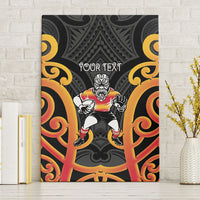 Waikato Custom Rugby New Zealand Canvas Wall Art Aotearoa Maori Pukana Tiki Mascot