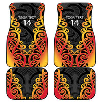 Waikato Custom Rugby New Zealand Car Mats Aotearoa Maori Pukana Tiki Mascot
