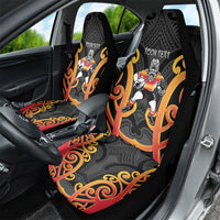 Waikato Custom Rugby New Zealand Car Seat Cover Aotearoa Maori Pukana Tiki Mascot