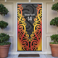 Waikato Custom Rugby New Zealand Door Cover Aotearoa Maori Pukana Tiki Mascot