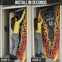 Waikato Custom Rugby New Zealand Door Cover Aotearoa Maori Pukana Tiki Mascot