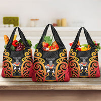 Waikato Custom Rugby New Zealand Grocery Bag Aotearoa Maori Pukana Tiki Mascot