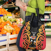 Waikato Custom Rugby New Zealand Grocery Bag Aotearoa Maori Pukana Tiki Mascot
