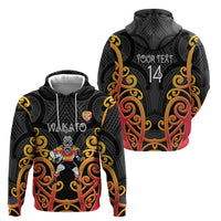 Waikato Custom Rugby New Zealand Hoodie Aotearoa Maori Pukana Tiki Mascot