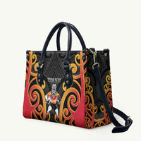 Waikato Custom Rugby New Zealand Leather Bag Aotearoa Maori Pukana Tiki Mascot