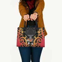 Waikato Custom Rugby New Zealand Leather Bag Aotearoa Maori Pukana Tiki Mascot