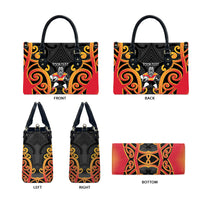 Waikato Custom Rugby New Zealand Leather Bag Aotearoa Maori Pukana Tiki Mascot
