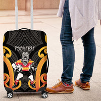 Waikato Custom Rugby New Zealand Luggage Cover Aotearoa Maori Pukana Tiki Mascot