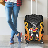 Waikato Custom Rugby New Zealand Luggage Cover Aotearoa Maori Pukana Tiki Mascot