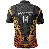 Waikato Custom Rugby New Zealand Polo Shirt Aotearoa Maori Pukana Tiki Mascot