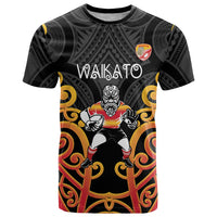 Waikato Custom Rugby New Zealand T Shirt Aotearoa Maori Pukana Tiki Mascot