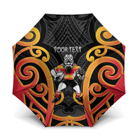 Waikato Custom Rugby New Zealand Umbrella Aotearoa Maori Pukana Tiki Mascot