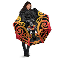 Waikato Custom Rugby New Zealand Umbrella Aotearoa Maori Pukana Tiki Mascot