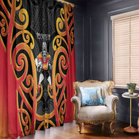 Waikato Custom Rugby New Zealand Window Curtain Aotearoa Maori Pukana Tiki Mascot