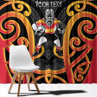 Waikato Custom Rugby New Zealand Window Curtain Aotearoa Maori Pukana Tiki Mascot