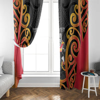 Waikato Custom Rugby New Zealand Window Curtain Aotearoa Maori Pukana Tiki Mascot