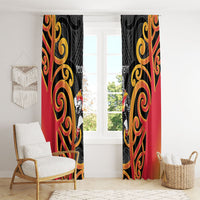 Waikato Custom Rugby New Zealand Window Curtain Aotearoa Maori Pukana Tiki Mascot