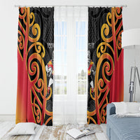 Waikato Custom Rugby New Zealand Window Curtain Aotearoa Maori Pukana Tiki Mascot