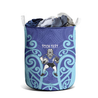 Northland Custom Rugby New Zealand Laundry Basket Aotearoa Maori Pukana Tiki Mascot