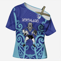 Northland Custom Rugby New Zealand Cross Shoulder Shirt Aotearoa Maori Pukana Tiki Mascot