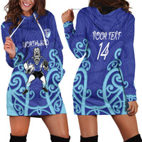 Northland Custom Rugby New Zealand Hoodie Dress Aotearoa Maori Pukana Tiki Mascot