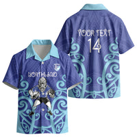 Northland Custom Rugby New Zealand Kid Hawaiian Shirt Aotearoa Maori Pukana Tiki Mascot