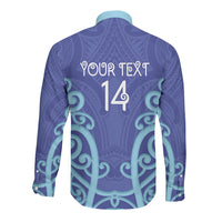 Northland Custom Rugby New Zealand Long Sleeve Button Shirt Aotearoa Maori Pukana Tiki Mascot