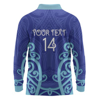 Northland Custom Rugby New Zealand Long Sleeve Polo Shirt Aotearoa Maori Pukana Tiki Mascot