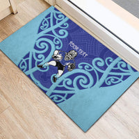 Northland Custom Rugby New Zealand Rubber Doormat Aotearoa Maori Pukana Tiki Mascot