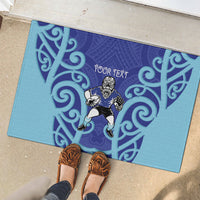 Northland Custom Rugby New Zealand Rubber Doormat Aotearoa Maori Pukana Tiki Mascot