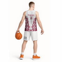 North Harbour Custom Rugby New Zealand Basketball Jersey Aotearoa Maori Pukana Tiki Mascot