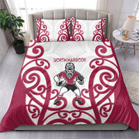 North Harbour Rugby New Zealand Bedding Set Aotearoa Maori Pukana Tiki Mascot