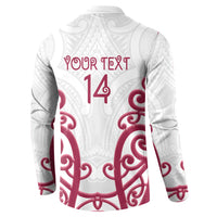 North Harbour Custom Rugby New Zealand Button Sweatshirt Aotearoa Maori Pukana Tiki Mascot