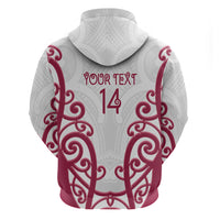 North Harbour Custom Rugby New Zealand Hoodie Aotearoa Maori Pukana Tiki Mascot