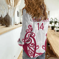 North Harbour Custom Rugby New Zealand Women Casual Shirt Aotearoa Maori Pukana Tiki Mascot