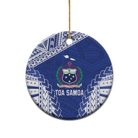 Toa Samoa Rugby Custom Ceramic Ornament Go Champions Pacific Samoan Pattern - Polynesian Pride