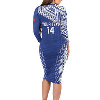Toa Samoa Rugby Custom Family Matching Long Sleeve Bodycon Dress and Hawaiian Shirt Go Champions Pacific Samoan Pattern - Polynesian Pride