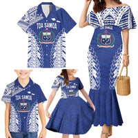 Toa Samoa Rugby Custom Family Matching Mermaid Dress and Hawaiian Shirt Go Champions Pacific Samoan Pattern - Polynesian Pride
