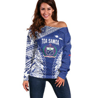 Toa Samoa Rugby Custom Off Shoulder Sweater Go Champions Pacific Samoan Pattern - Polynesian Pride