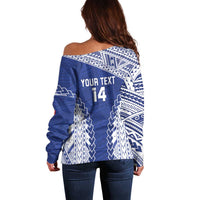 Toa Samoa Rugby Custom Off Shoulder Sweater Go Champions Pacific Samoan Pattern - Polynesian Pride