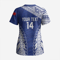 Toa Samoa Rugby Custom Scrub Top Go Champions Pacific Samoan Pattern - Polynesian Pride